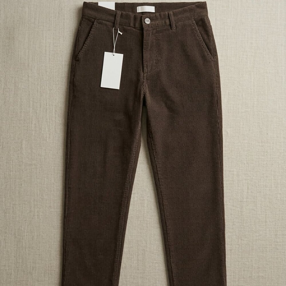Zara Men's Relaxed Fit Corduroy Pants - Earth Brown